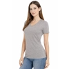 T-shirt Damski szary dekolt w serek roz. M